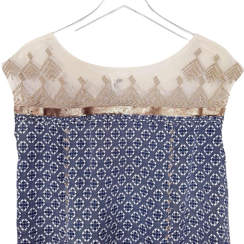 NWT Floreat Gold Stream Embroidered Sequined Top Size M - Picture 11 of 13